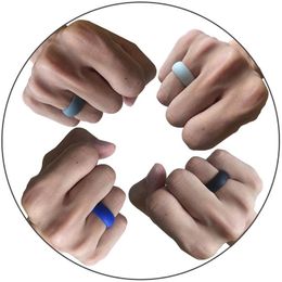 silicone wedding ring sets NZ - Wedding Rings 3pcs  Set Men Women Ring Unisex Silicone Rubber Sport Gym Fashion Jewelry Bands Engagement Trendy 7mm