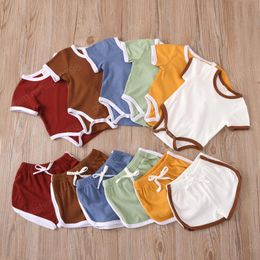 2021 Summer Baby Outfits Short Sleeve Top + Shorts Pants 2Pcs/Set Kids Sport Clothing Set