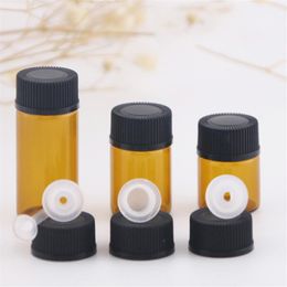essentials hat UK - 1ML 2ML 4ML Amber Glass Bottle with Tip and Black Cap Essential Oil Bottles Empty Glasses Droppera07