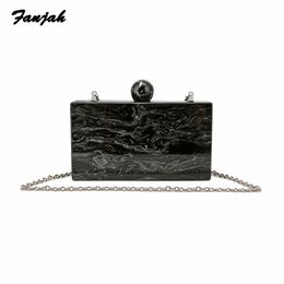 Wholesale Marble Pearl Black Big Round Acrylic Clasp Clutch Women Messenger Bag Lady Small Clutch Shoulder Bag Crossbody Girls Acrylic