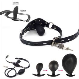 Sm bondage Sm bondage Adult game mouth plug couples feminine supplies penis inflatable dildo gag SM fetish sex toy bdsm women hot 1126 1126