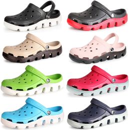 GAI GAI GAI 2021 Waterproof Summer Hole Shoes Slippers Women's Soft-soled Outer Wear Half-drag Nurse Sandals Thick-soled Men Women Seven Contrasting Colour Beach