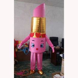 Performance Lipstick Mascot Costume Halloween Christmas Fancy Party sport club Dress animal Cartoon Character Suit Carnival Unisex Adults Outfit