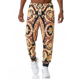 Luxury Floral Print Sweatpants Men Baroque Style Joggers Pants Sports Trousers Harajuku Hip Hop Streetwear Jogging Male