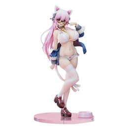 27CM Nitro Super Sonic Super Sonico White Cat Ver PVC Anime Sexy Girl Action Figure Toy Modle Doll Collection Toys Gifts Q0722