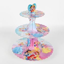cake stand supplies Australia - Other Festive & Party Supplies Princess 3 Tier Paper Foldable Cupcake Rack Theme Birthday Cake Stand Display Wedding Decoration