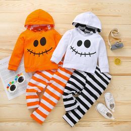 kids Clothing Sets Girls boys Halloween outfits Children Hooded Tops+stripe pants 2pcs/set Spring Autumn fashion Boutique baby Clothes