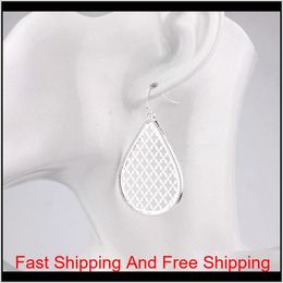 2019 Trendy Women Jewelry Copper Gold Border Brass Water Drop Filigree Morocco Magnolia Teardrop Copper Metallic Mesh Statement Z9Wlb Dxpmy