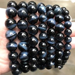 Blue Tigers Eye Stone DIY Jewellery Accessory 4-8 10 12 14MM Tiger Eyes Round Beads for Beaded Bracelet Necklace Making