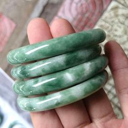 Bangle Women's Light Green Floating Flower Jade Bracelet Imitation Jadeite Colour Hand Carved Round Boutique Jewellery