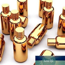 Free 30ml 30cc 1OZ High Grade gold plated Capsule glass bottle empty diy pill vials screw lid essentical oil