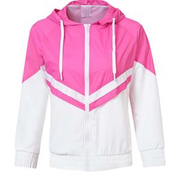 -Женские куртки Winterbreaker Coats Sports Tide Повседневная мода Waman Pink Top Thin Coat Классические стили с капюшоном ветровка Весна Осень M-2XL 4 Цвета