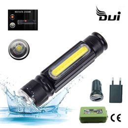 maintenance by Canada - Flashlights Torches DUI XML T6+COB Multi-function USB Rechargeable Flash Light Torch Working Maintenance Portable LED Camping Lamp1