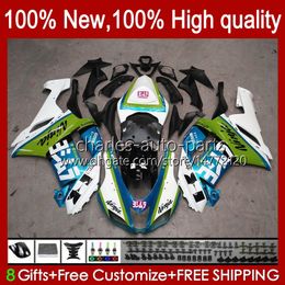 Bodywork For KAWASAKI NINJA ZX 636 600 CC ZX600 ZX-636 ZX-600 Motorcycle Body 10No.196 ZX 6R 600CC 6 R ZX6R 07 08 ZX-6R ZX600C 2007 2008 ZX636 07-08 Fairing Kit green stock