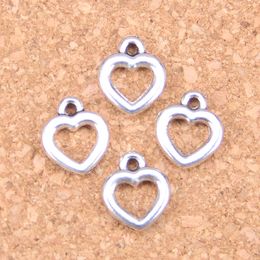 200pcs Antique Silver Plated Bronze Plated heart Charms Pendant DIY Necklace Bracelet Bangle Findings 12*10mm