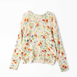 Women Floral Sweater Female Spring Summer O-Neck Long Sleeve Knitwear Jumpers lady Romantic Knitted Pullover Tops Fashion 211014