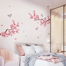 Wall Stickers Louyun PVC Pink Peach Blossom Chinese Style Butterfly Decoration Romantic DIY Decals Home Indoor