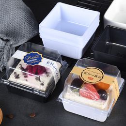 Square Shape Cake Puff Packing Boxes Plastic Clear Transparent Baking Box Disposable Cheese Jelly Container