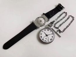 49.6mm relógio masculino 2 em 1 bolso de uso duplo + relógio de pulso relógio relógio mecânico manual de enrolamento de mão chp l.u.c Luc 161923-1001