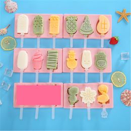 Silicone Popsicle Moulds Icecream Mould Pop Maker DIY Tool With Cover and PP Sticks Silica Gel Multi-shape BPA-free