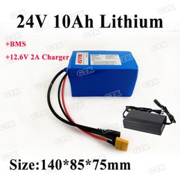 24v 10Ah 15Ah 18Ah lithium ion battery pack built-in BMS 250w 350w for electric bike bicycle motor electric scooter+2A charger