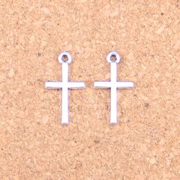 160pcs Antique Silver Plated Bronze Plated cross Charms Pendant DIY Necklace Bracelet Bangle Findings 18*10mm