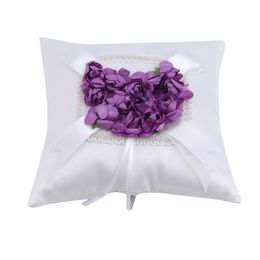 Pillow Red Romantic Rose Heart Square European Wedding Decor Cushion Party Supplies Ring Bedding Set