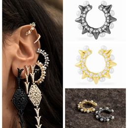 Stud Slip Ear Clip For Men And Women Black Earrings Punk Style Holiday Gifts