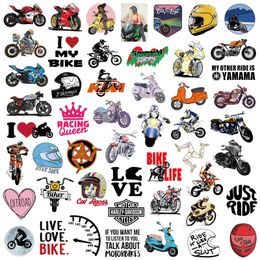 50pcs I Love Bike MotorBike Stickers Skate Accessories For Skateboard Laptop Luggage Bicycle Motorcycle Phone Car Decals Party Decor