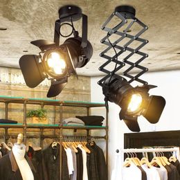 Ceiling Lights Industrial Spot Light Stretchable Lamp E27 Vintage Mounted Lighting Fixture For Clothing Shop Store
