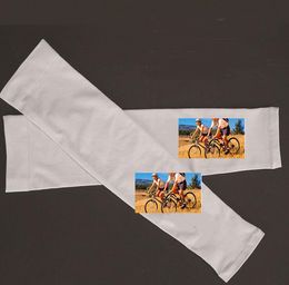 DHL300pcs Sublimation DIY Blank White Polyester Protective Sleeves Ice silk 1Pair Outdoor Cooling Arm Sun protection cuff Warmers for Cycling