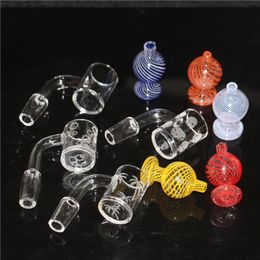 Sandblasted Quartz Banger Beveled Edge Quartz Nail glass carb cap 10mm 14mm 18mm Male Female 45 90 Quartz Nails For bong