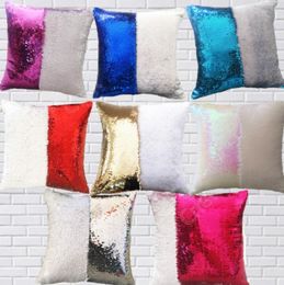 Sequin Mermaid Cushion Cover Pillow Magical Glitter Throw Pillow Case Home Decorative Car Sofa Pillowcase 40*40cm DAC327