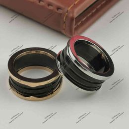 Original brand titanium steel for men and women white black ceramic Valentine's Day gift high Jewellery luxury ring