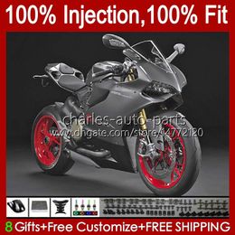 Injection Mould Bodys For DUCATI Panigale 899S 1199S 899-1199 12-16 Bodywork 44No.23 899 1199 S R Glossy Grey 12 13 14 15 16 899R 1199R 2012 2013 2014 2015 2016 OEM Fairing