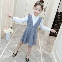 2020 Girls Dresses Teen Girl Dress School Uniform For Kids Dresses Long Sleeve Teenage Girls Clothing 6 7 8 9 10 12 13 14 Years Q0716