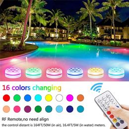 Submersible Night Light 16 Colours Underwater Pool Lights 11 Led Battery Operated Remote Control Outdoor IP68 Waterproof Vase Bowl Garden Party Decoration Lamp