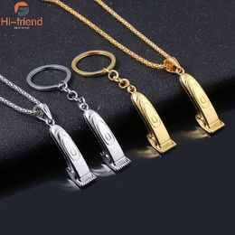 Pendant Necklaces Barber Clipper Metal Hair Pendants For Men Gift Jewelry Creative
