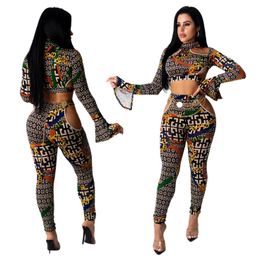 Fashion Women's Jumpsuits Rompers Hot sexy Style popular printing Women 2023 summer Outfits Women jumpsuit boot cut pants 9657