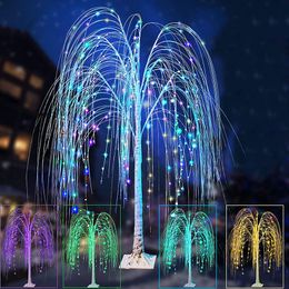 Colourful Weeping Willow Tree Light 18 Colours Changing Christmas Artificial Fairy Light with Remote For Wedding Party