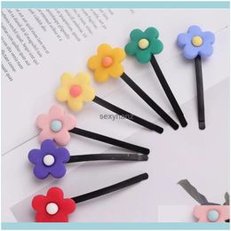 & 10Pcs Girls Colorf Flower Hairpins For Women Fashion Aessories Bb Clip Jewelry Resin Hair Clips Barrettes Drop Delivery 2021 Amz5Y
