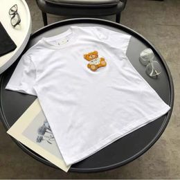 Women's Tops & Tees Summer New T-Shirt Flocking Three-Dimensional Cartoon Bear Letter Embroidery Loose Short Sleeves For Men And Women1