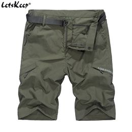 LetsKeep Summer Waterproof military shorts men thin material cargo short pants Plus size elastic shorts with belt 4XL, A207 C0222