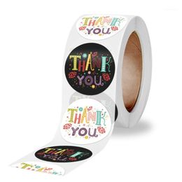 thank you gift box Canada - 500pcs Creative Thank You Stickers Handmade Round Seal Labels For Candy Gift Box D08D Wrap