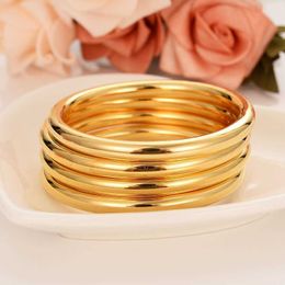 4 Pieces Assemble Wholesale Fashion Dubai Glaze Bangle Jewellery 24 k Fine Gold Gf Dubai Bracelet Africa Arab Items Q0720