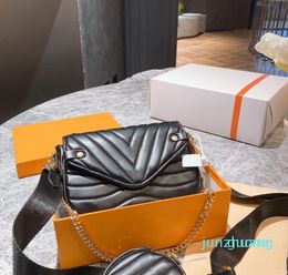 Designer- Women Handbags Purses Muti Plain Shoulder Bags Fashion Lady Crossbody Bag 2 Pieces Wide Shoulders Straps 5565