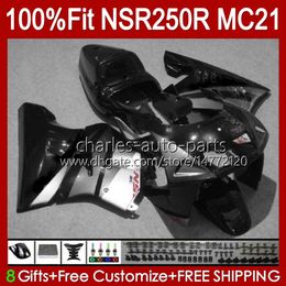 OEM Injection For HONDA silvery blk NSR250 NSR 250 R MC21 PGM3 NSR250R 90 91 92 93 103HC.30 NSR 250R NSR250RR 1990 1991 1992 1993 Fairings