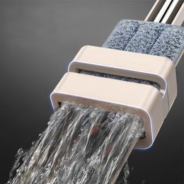 Self-Wringing Free Hand Washing Mop Flat Mop Spin 360 Rotating Wooden Floor Mop Cleaner Household Cleaning Tool Microfiber Pad 210317
