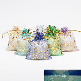 50pcs/lot 7x9/9x12/11x16/13x18cm Rose Design Organza Bags Drawstring Jewellery Pouches Jewellery Packaging Wedding Gift