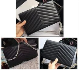 Handbags real leather high quality handbag purses Gold Silver chain Sheepskin Cowhide wallet handbag Come With BOX 01